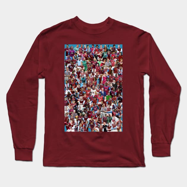 aston villa football club legends prints posters squad team Long Sleeve T-Shirt by madein1874